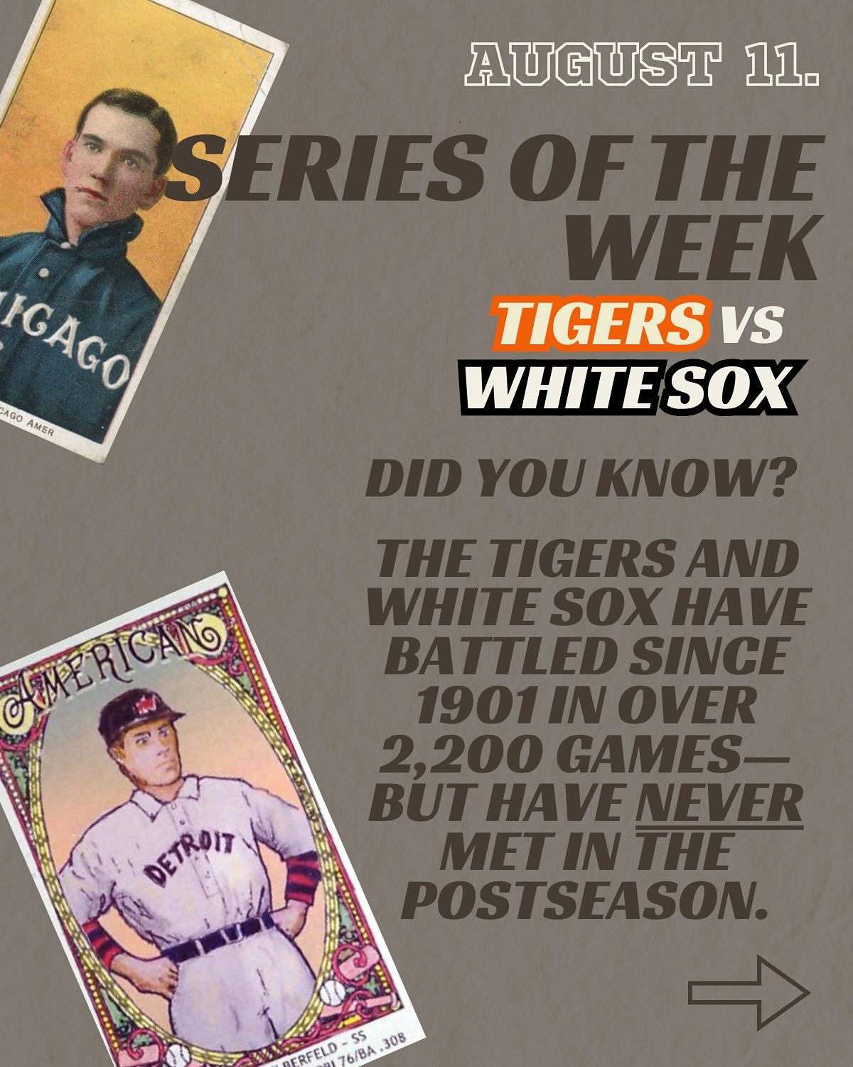 Instagram post with the caption: Will this year be the year?🤔

#tigersvwhitesox #rivalry #mlb #d...